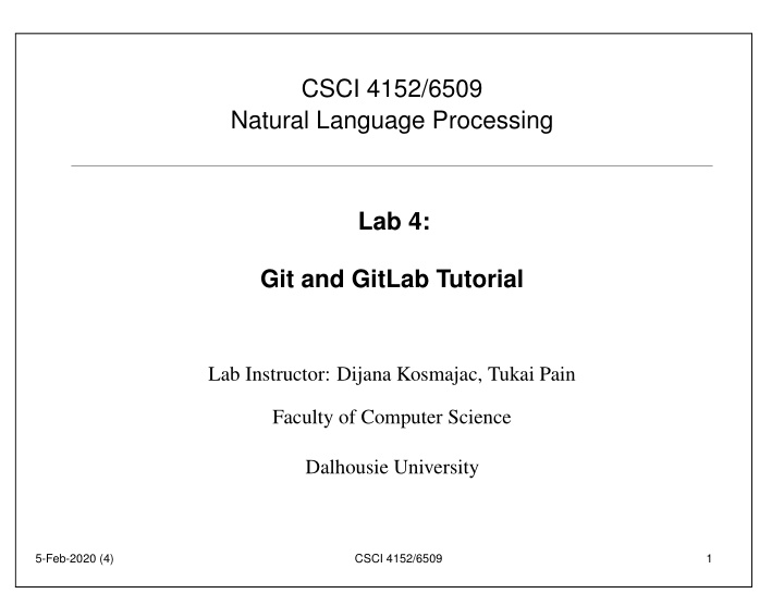 csci 4152 6509 natural language processing lab 4 git and
