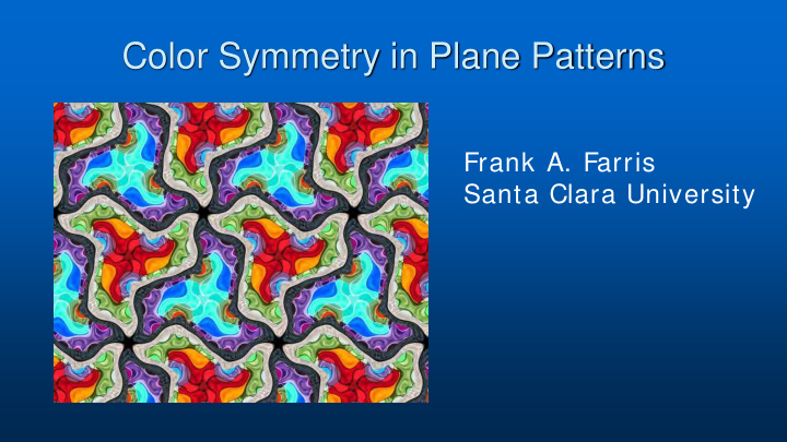 color symmetry in plane patterns