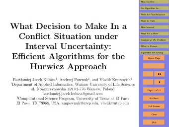 What Decision to Make In a  How Interval . . .  Conflict Situation under  Need for a More . . .