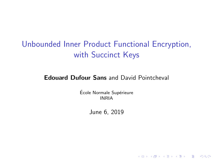 unbounded inner product functional encryption with