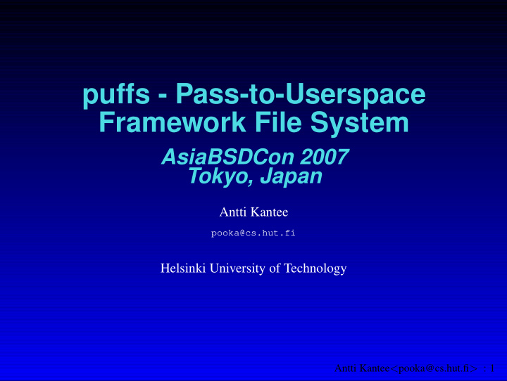 puffs pass to userspace framework file system
