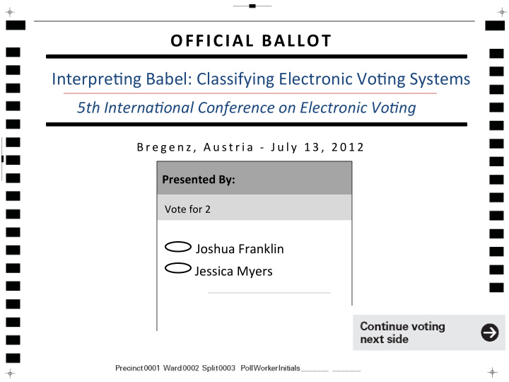 official ballot interpre ng babel classifying electronic