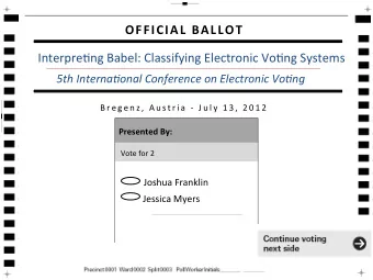 OFFICIAL  BALLOT    Interpre'ng  Babel:  Classifying  Electronic  Vo'ng