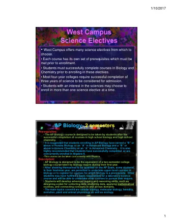 - 2 Semesters  - 2 Semesters  Prerequisites:    The APES course is designed to be taken by