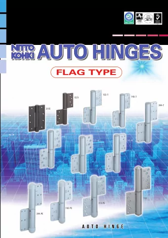 A U T O  H I N G E  A U T O  H I N G E  I N D E X Flag type series ( Table of models with