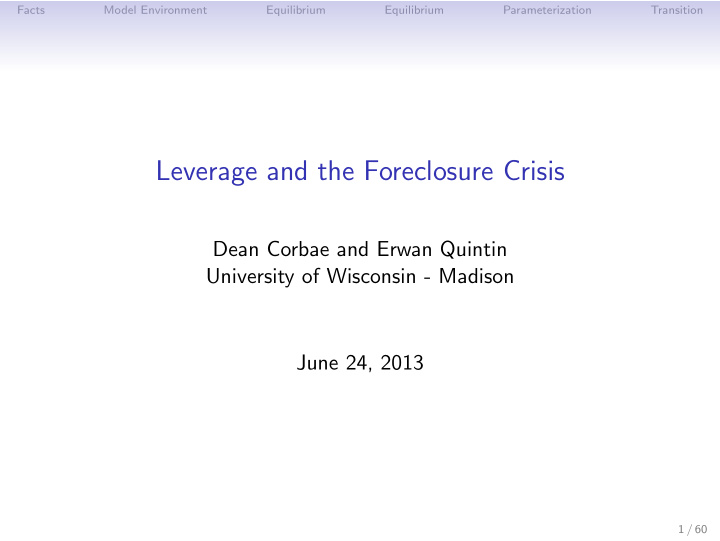 leverage and the foreclosure crisis