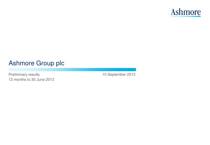 ashmore group plc