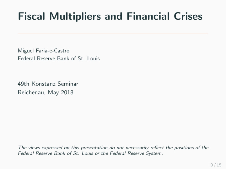 fiscal multipliers and financial crises