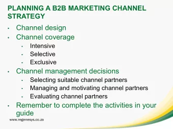 Channel design   Channel coverage   Intensive   Selective   Exclusive   Channel