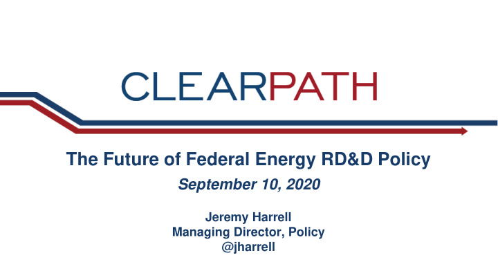 the future of federal energy rd d policy