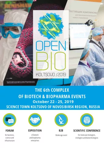 THE 6th COMPLEX  of biotech  EXPOSITION  FORUM  B2B  Brokerage event  enterprises  and biopharma