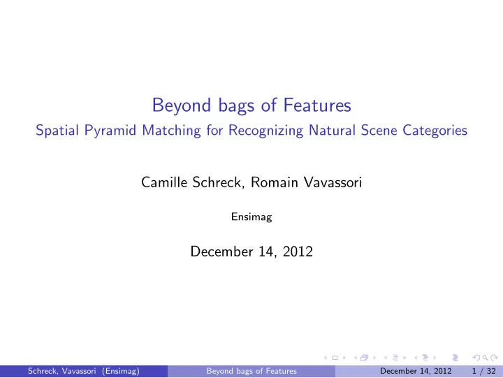 beyond bags of features