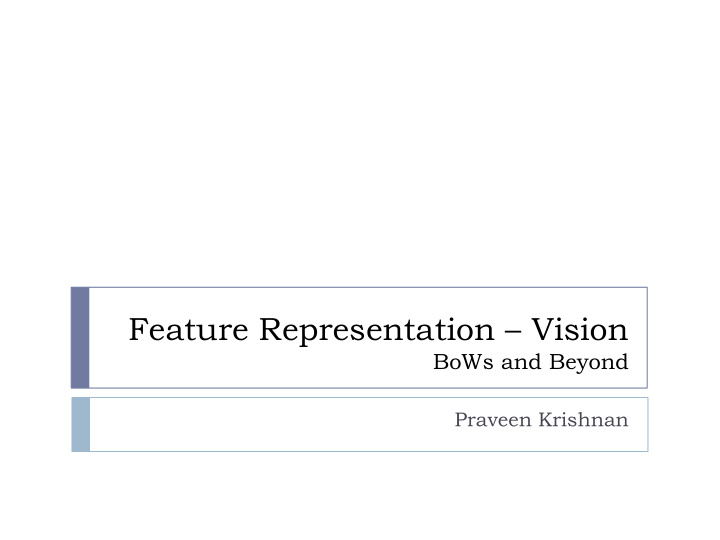 feature representation vision
