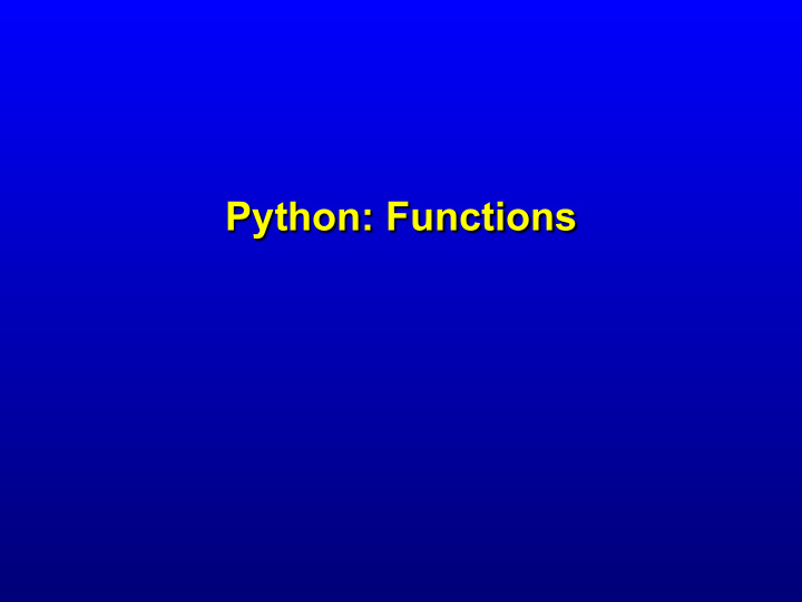 python functions functions