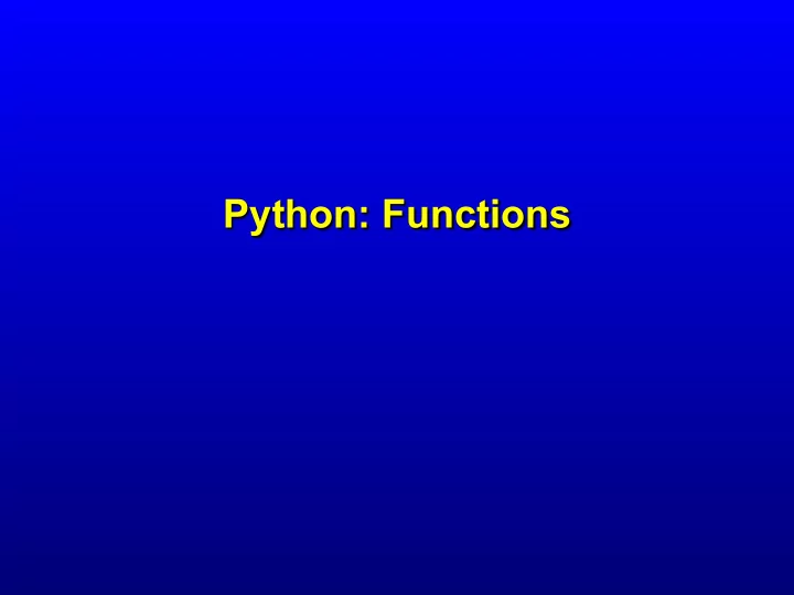 python functions functions