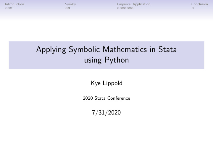 applying symbolic mathematics in stata using python