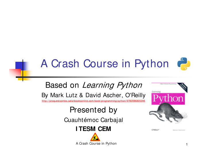 a crash course in python