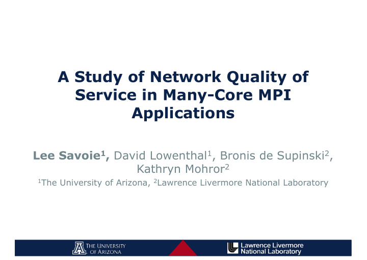 a study of network quality of service in many core mpi