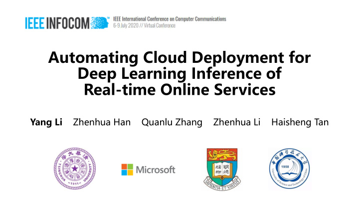 automating cloud deployment for deep learning inference