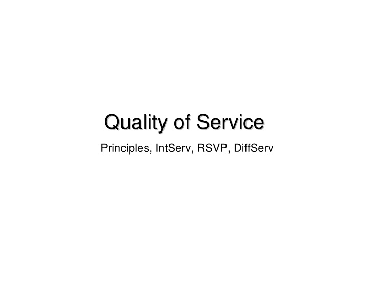 quality of service quality of service