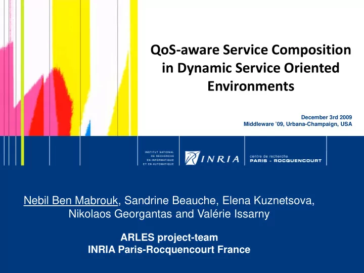 qos aware service composition in dynamic service oriented