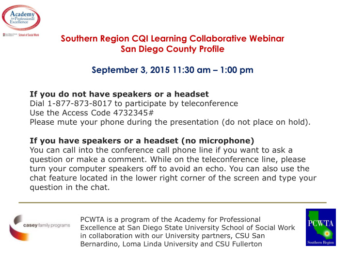 southern region cqi learning collaborative webinar san