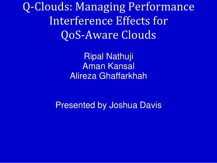q clouds managing performance