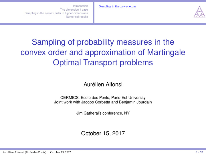sampling of probability measures in the convex order and