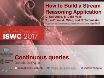 Continuous queries  Daniele DellAglio  dellaglio@ifi.uzh.ch  http://dellaglio.org  @dandellaglio