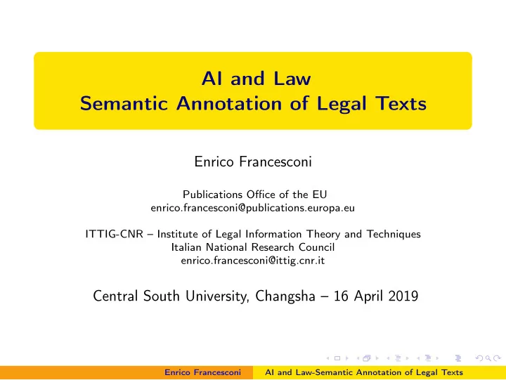 ai and law semantic annotation of legal texts