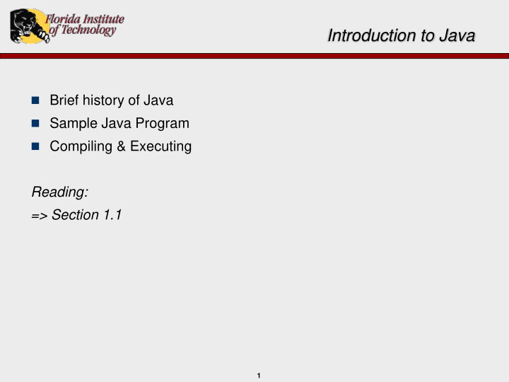 introduction to java