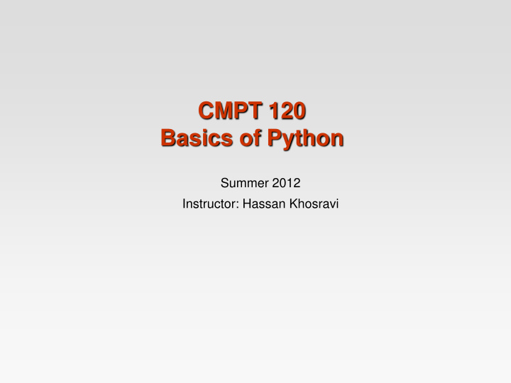 cmpt 120 basics of python