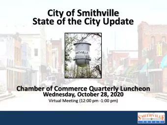 City of Smithville  State of the City Update  Chamber of Commerce Quarterly Luncheon  Wednesday,