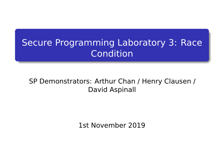 secure programming laboratory 3 race condition