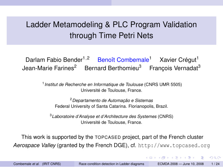 ladder metamodeling plc program validation through time