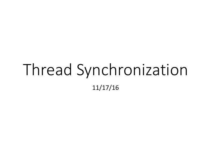 thread synchronization