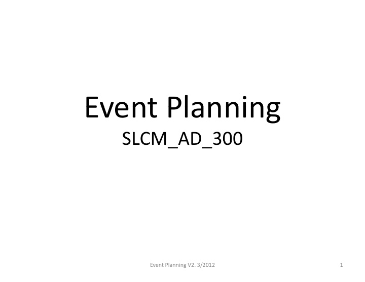 event planning event planning