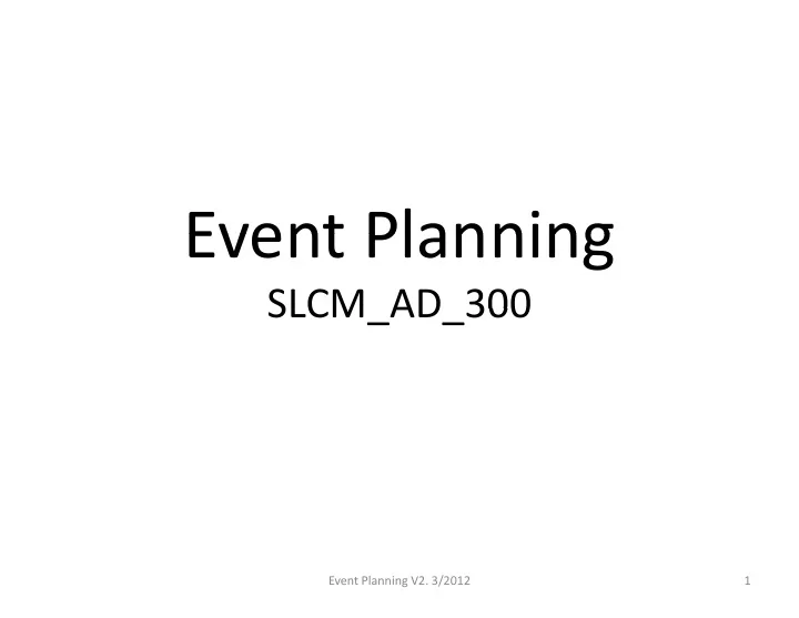 event planning event planning