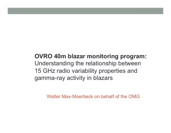 OVRO 40m blazar monitoring program:  Understanding the relationship between  15 GHz radio