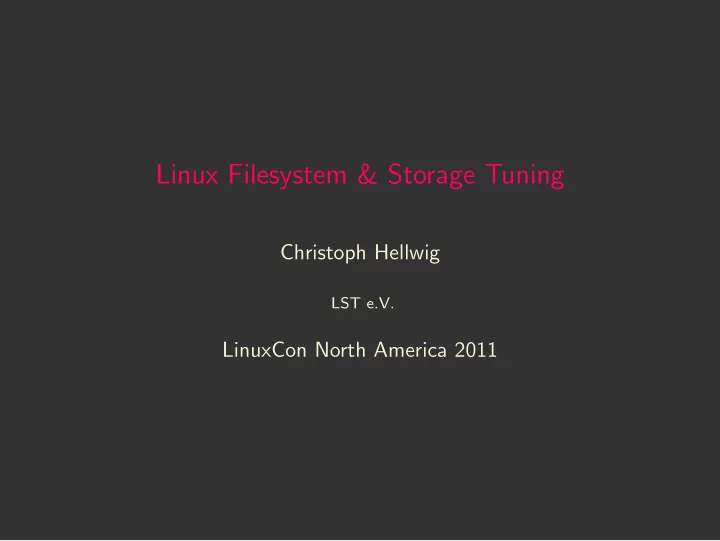 linux filesystem storage tuning