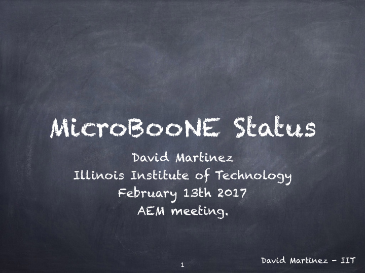 microboone status