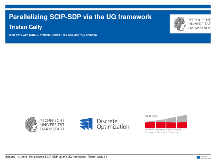 parallelizing scip sdp via the ug framework