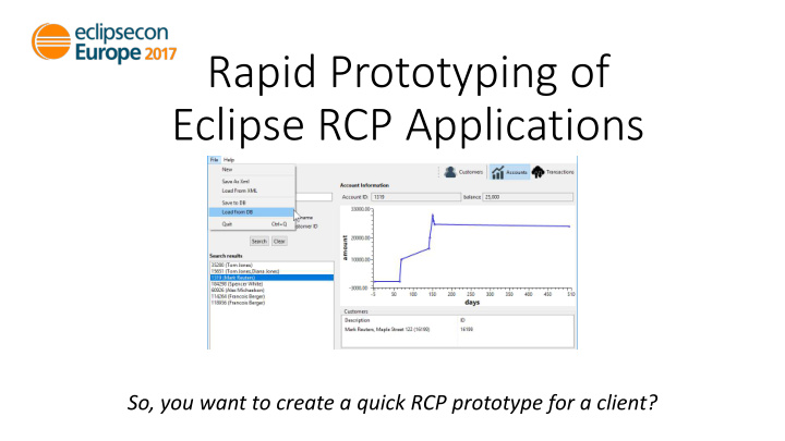 rapid prototyping of eclipse rcp applications