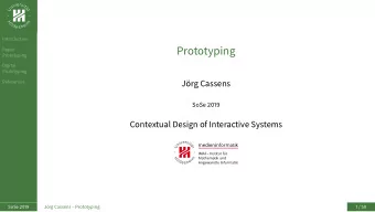 Prototyping  Paper  Prototyping  Digital  Prototyping  References  Jrg Cassens  SoSe 2019