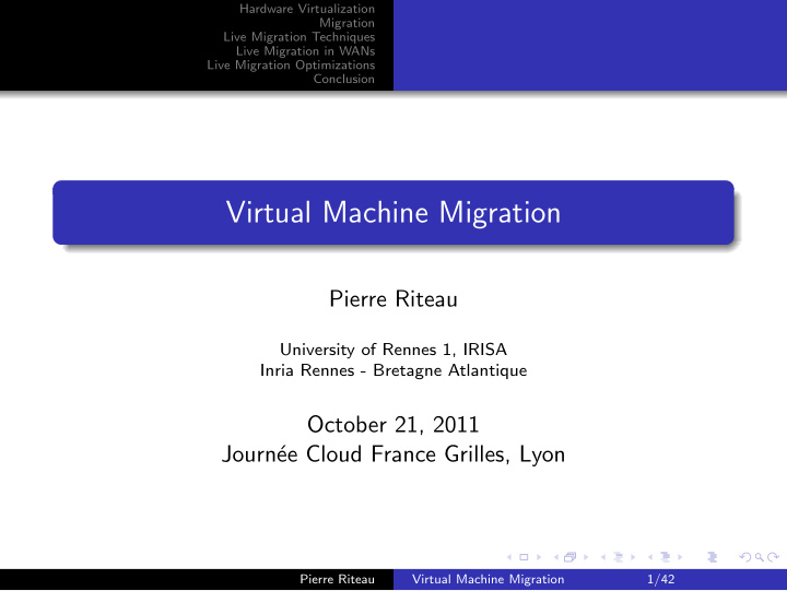virtual machine migration