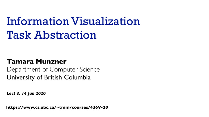 information visualization task abstraction