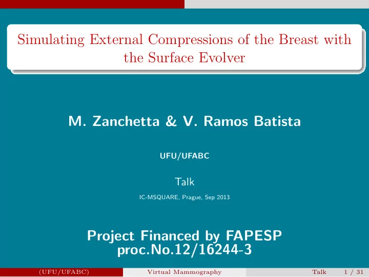 simulating external compressions of the breast with the