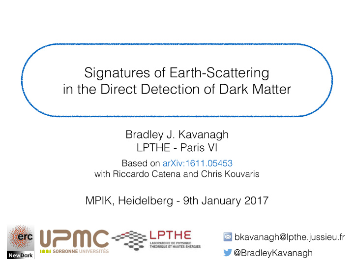 signatures of earth scattering in the direct detection of