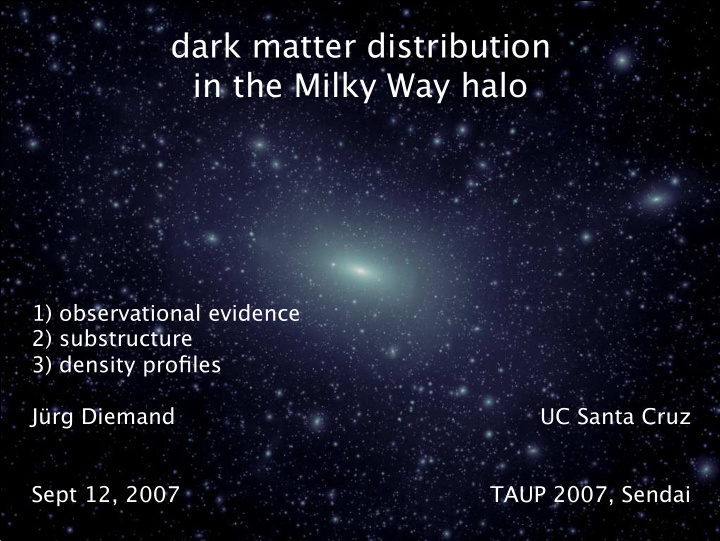 dark matter distribution in the milky way halo