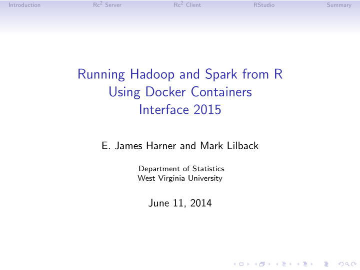 running hadoop and spark from r using docker containers